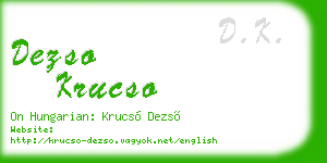 dezso krucso business card